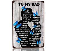 Cartello in metallo con scritta "Festa del papà a mio padre", regalo di compleanno per papà, regali da parte di mio figlio, "Se potessi darti una cosa nella vita", decorazione da parete vintage per la