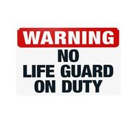 Cartello in metallo con scritta "Georgia No Life Guard On Duter", conforme allo stato della Georgia Pool Safety Code, segnale di sicurezza, uso per ufficio, strada, casa, parete, decorazione di