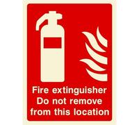 Cartello in metallo con scritta "Glow In The Dark Fire Extinguisher Do Not Remove Sign Emergency & Exit", 20,3 x 30,5 cm, segnale di avvertimento di sicurezza per interni ed esterni, per casa, ufficio