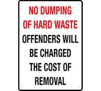 Cartello in metallo con scritta "No Dumping of Hard Waste Sign 30,5 x 20,3 cm in alluminio antiruggine, stampa a inchiostro UV, durevole all'aperto per la casa