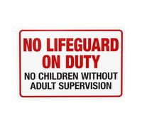 Cartello in metallo con scritta "No Lifeguard On Duty Pool No Children Without Adult Supervision", per la sicurezza della piscina, per la casa, il lavoro, la sicurezza delle pareti stradali