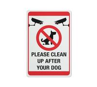Cartello in metallo con scritta "Please Clean Up After Your Dog", 30,5 x 20,3 cm, con fori preforati per un facile montaggio in interni o esterni, per porte o cancelli di recinzione