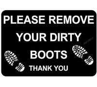 Cartello in metallo con scritta "Please Remove Your Dirty Boots Thank You" Muddy Work Shoes Wipe 30,5 x 40,6 cm