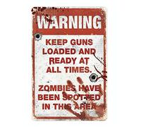 Cartello in metallo con scritta "Warning Keep Guns Loaded Ready At All Times", decorazione da parete, 20 x 30 cm