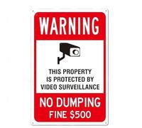 Cartello in metallo con scritta "Warning No Dumping", 30,5 x 20,3 cm, stile vintage, divertente, decorazione da parete, idea regalo