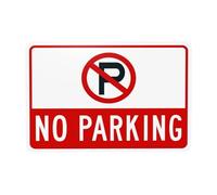 Cartello in metallo con simbolo "No Parking", "No Parking", cartello in metallo con scritta "Cautions Security", segnale di avvertimento di sicurezza, decorazione da parete per affari stradali, 30,5 x