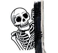 Cartello in Metallo con Teschio Spettatore - Decorazione Halloween da Esterno per Giardino | Segnale Metallico a Forma di Teschio Spaventoso con per Paesaggio, Cortile, Viale, Sentiero