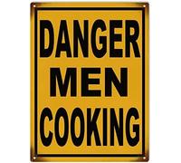 Cartello in metallo Danger Men Cooking Garage Art Cartello in metallo 30,5 x 20,3 cm