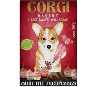 Cartello in metallo e legno con cupcake Corgi per adulti, famiglia, anziani, "Ti ho appena preparato un po' di gioco per la famiglia, decorazioni artistiche, giocattolo divertente, 8x12 pollici