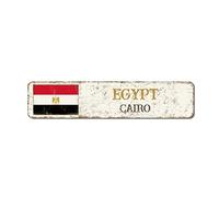 Cartello in metallo in alluminio con scritta "Cairo", bandiera nazionale, souvenir della città, 7,6 x 30,5 cm, per bar, casa, birra, uomo, grotta, garage