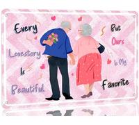 Cartello in metallo per coppia di anziani di San Valentino, Ogni storia d'amore è , ma la nostra è la mia preferita, poster artistico per moglie e marito, cartelli per casa, cucina, bar, garage,