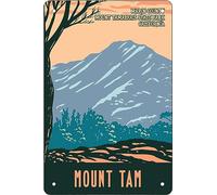 Cartello in metallo resistente Mount Tam Mount Tamalpais State Park California ation Uso interno/esterno Ottimo regalo e decorazione Stampa artistica rustica vintage per la casa Poster in latta di a