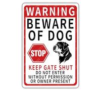 Cartello In Metallo Rott-Weiler Warning Beware Of Dog Keep Gate Shut Targa Appendere Decorazioni Per Giardino Ompleanno Club Negozi S