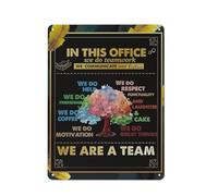 Cartello in metallo rustico, arte murale ispiratrice in questo ufficio, siamo una squadra, stampe per decorazioni murali per la casa, spirito di squadra, decorazioni per ufficio, regali, 12x16 poll