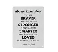 Cartello in metallo rustico, arte murale, motivazionale e ispiratrice, "Sei più coraggioso di quanto credi", stampa con citazione positiva, per cameretta dei bambini, ufficio, sala giochi, decorazi