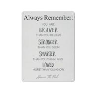 Cartello in metallo rustico, arte murale, motivazionale e ispiratrice, "Sei più coraggioso di quanto credi", stampa con citazione positiva, per cameretta dei bambini, ufficio, sala giochi, casa, de