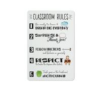 Cartello in metallo rustico con regole di classe, ideale per le aule delle scuole superiori, medie o elementari, classico poster con elenco delle regole di classe, 8x12 pollici