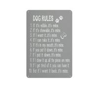 Cartello in metallo rustico con scritta "Cane da parete", citazione divertente sulle regole dei cani, decorazione da parete con detti per amanti dei cani, decorazione per la casa, per soggiorno, ca