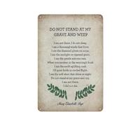 Cartello in metallo rustico con scritta "Non fermarti sulla mia tomba e non piangere", dipinto commemorativo per la decorazione della parete di casa, cucina, bagno, salotto, 8x12 pollici