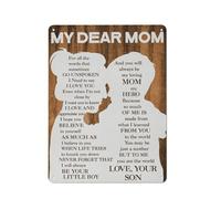 Cartello in metallo rustico, decorazione da parete per la casa, "Mia cara mamma, ti amo mamma", poster dipinto, opera d'arte rustica per mamma, stampa fotografica, regalo per regali per la mamma, 1