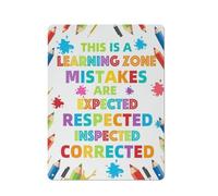 Cartello in metallo rustico, decorazione murale ispiratrice per l'aula scolastica, "This is a Learing Zone Mistakes are Expected" (Questa è una zona di apprendimento, gli errori sono previsti), pos