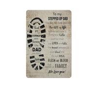 Cartello in metallo rustico "Patrigno, regalo per il mio papà cresciuto, ti amiamo", stampa artistica da parete, poster con dipinti del patrigno, decorazione da parete perfetta per casa, camera da