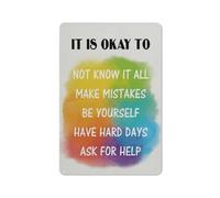 Cartello in metallo rustico per aula, stampa "It's Okay to Be Yourself", dipinto da parete, arte per bambini, poster colorato, opera d'arte, decorazione per aula, sala giochi, regalo per insegnanti