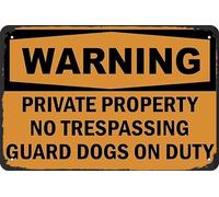 Cartello in metallo vintage con scritta "Warning Private Property No Trespassing", decorazione da parete anteriore per bar, avvertimento, uomo uomo, grotta The Rules, latta vintage garage, divertente