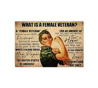 Cartello in metallo vintage per decorazioni per la casa, "Cosa significa una veterana?", poster, club room, decorazione da parete, targa in latta, 12x16 pollici
