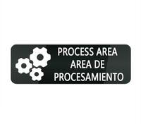 Cartello in plastica acrilica, area di processo di procedimento, 25,4 x 7,6 cm, resistente allo sbiadimento, per ufficio e casa (nero)