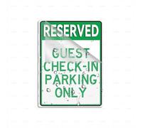 Cartello in plastica acrilica, con adesivo "Reserved Guest Check In Parking Only", 15,2 x 20,3 cm, facile da installare e altamente visibile per ufficio e affari, altamente visibile