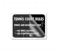 Cartello in plastica acrilica con regole del campo da tennis, lunga durata, con nastro adesivo forte e pulito, 15,2 x 20,3 cm
