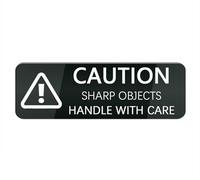 Cartello in plastica acrilica con scritta "Caution Sharp Objects Handle with Care", per casa, ufficio, casa, design moderno, 25,4 x 7,6 cm, decorazione per la casa, accessori per porte o pareti