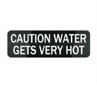 Cartello in plastica acrilica, con scritta "Caution Water Gets Very Hot", 25,4 x 7,6 cm, design elegante e prominente, perfetto per casa, ufficio, porte d'ingresso, pareti, finestre
