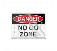Cartello in plastica acrilica con scritta "Danger No Go Zone", 20,3 x 15,2 cm, autoadesivo sul retro, resistente allo sbiadimento, per interni ed esterni