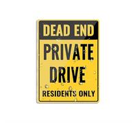Cartello in plastica acrilica con scritta "Dead End Private Drive Residents Only", 15,2 x 20,3 cm, con simboli, autoadesivo, per ristoranti, saloni, hotel, motel, stop e bagni pubblici