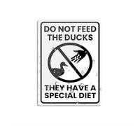 Cartello in plastica acrilica con scritta "Do not feed the ducks they have a special diet", angoli arrotondati di lunga durata, con nastro biadesivo sul retro, 15,2 x 20,3 cm