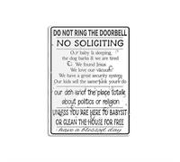 Cartello in plastica acrilica con scritta "Do Not Ring Bell No Soliciting Baby Sleep", divertente cartello con angoli arrotondati, lunga durata, con nastro biadesivo sul retro, 15,2 x 20,3 cm