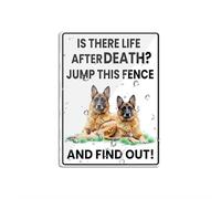 Cartello in plastica acrilica con scritta in inglese "Is There Life After Death Find Out German Shepherd", angoli arrotondati, lunga durata, con nastro biadesivo sul retro, 15,2 x 20,3 cm