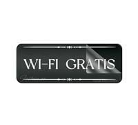 Cartello in plastica acrilica con scritta in lingua inglese "Wi-Fi gratuita" per parete o porta, lunga durata, con nastro adesivo forte e pulito, 25,4 x 7,6 cm