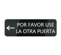 Cartello in plastica acrilica con scritta "La Otra Puerta", 25,4 x 7,6 cm, resistente allo sbiadimento, per ufficio e casa (nero)