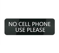 Cartello in plastica acrilica con scritta "No Cell Phone Use Please Sign for Front Door, 25,4 x 7,6 cm, cartelli per casa d'affari e casa, cartelli in alluminio per cancelli e finestre di ufficio, non