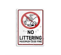 Cartello in plastica acrilica, con scritta "No Littering 500 Max", cartello con scritta "Trash Dumping Do Not Round", lunga durata, con nastro biadesivo sul retro, 15,2 x 20,3 cm