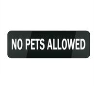 Cartello in plastica acrilica con scritta "No Pets Allowed", per casa, ufficio, casa, acrilico, design moderno, 25,4 x 7,6 cm, accessori per la decorazione della casa, porta o parete
