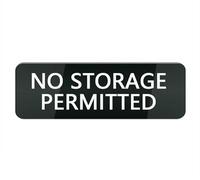 Cartello in plastica acrilica con scritta "No Storage Permitted Sign for House Office Home,Acrilico Design Moderno Porta Cartello 25,4 x 7,6 cm Accessori per la casa Porta o Parete