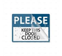 Cartello in plastica acrilica, con scritta "Please Keep This Door Closed", angoli arrotondati, di lunga durata, con nastro adesivo resistente e pulito sul retro, 15,2 x 20,3