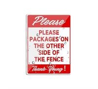 Cartello in plastica acrilica con scritta "Please Place Packages On Other Side Of The Fade", 20,3 x 15,2 cm, resistente allo sbiadimento, per interni ed esterni
