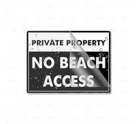 Cartello in plastica acrilica con scritta "Private Property No Beach Access", lunga durata, con forte nastro adesivo pulito, 15,2 x 20,3