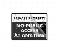 Cartello in plastica acrilica con scritta "Private Property No Public Access At Any Time", angoli arrotondati, lunga durata, con nastro adesivo resistente e pulito sul retro, 15,2 x 20,3 cm