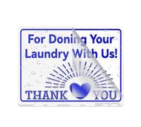 Cartello in plastica acrilica con scritta "Thank You For Doing Your Laundry With Us" (lingua italiana non garantita), cartello con adesivo, 15,2 x 20,3 cm, facile da installare e altamente visibile